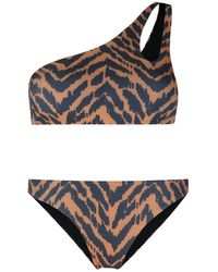 MATINEÉ - Tiger-Print One-Shoulder Bikini - Lyst