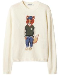 Maison Kitsuné - Dressed Fox Intarsia-Knit Sweater - Lyst