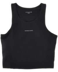 Anine Bing - Logo-Print Cropped Top - Lyst
