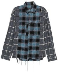 Haikure - Check-Pattern Frayed Shirt - Lyst