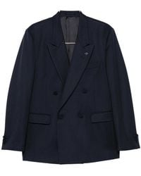 Lardini - Double-Breasted Peak-Lapel Jacket - Lyst