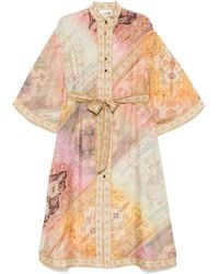 Zimmermann - Tallow Printed Silk Midi Dress - Lyst
