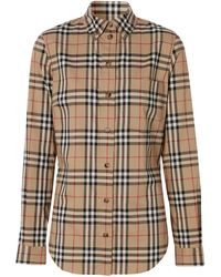 women's burberry button shirt