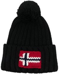 Napapijri - Logo-Patch Pom-Pom Hat - Lyst