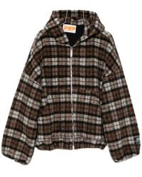 PDF - Check-Pattern Zip-Up Hoodie - Lyst
