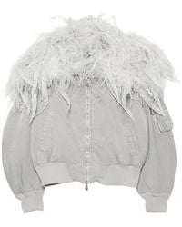 The Attico - Feather-Trim Bomber Jacket - Lyst