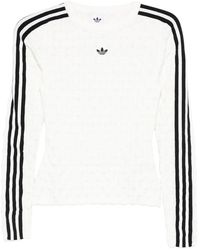 adidas - T-Shirt With Three-Stripe Detail - Lyst