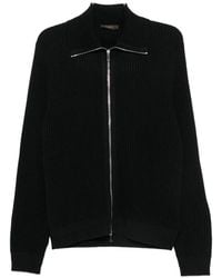 Zanone - Ribbed-Knit Zip-Up Cardigan - Lyst