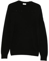 Moncler - Logo-Patch Waffle-Knit Sweater - Lyst