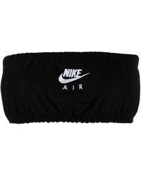 Nike Logo-embroidered Bandeau Crop Top - Black
