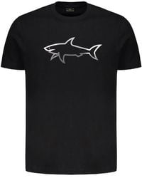 Paul & Shark - Reflective Shark-Print Cotton T-Shirt - Lyst