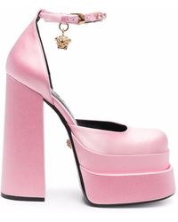versace medusa satin platform pumps