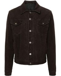 Eraldo - Sculpted-Buttons Leather Jacket - Lyst