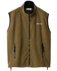 Miu Miu - Fleece Zipper Vest - Lyst
