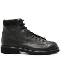 Common Projects - Grained-Leather Lace-Up Ankle Boots - Lyst