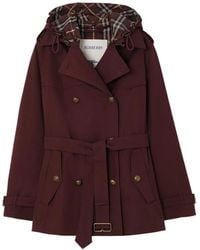 Burberry - Short Tropical Gabardine Foxfield Trench Coat - Lyst