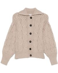Brunello Cucinelli - Cable-Knit Button-Up Cardigan - Lyst
