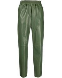 DROMe Cropped Leather Trousers - Green