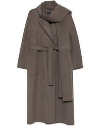Max Mara - Scarf-Detail Belted Coat - Lyst