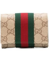 Gucci - Gg Supreme Web-Stripe Wallet - Lyst