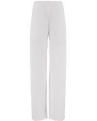 Ferragamo - Patch-Detail Linen-Blend Trousers - Lyst