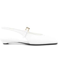 Prada - Leather Slingback Ballet Flats - Lyst