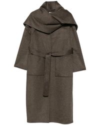 The Dynamis Studio - Scarf-Detail Belted Coat - Lyst