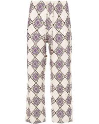 Siedres - Geometric-Print Cotton Trousers - Lyst