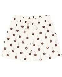Stine Goya - Mini Shorts Ivory Cherry Print - Lyst