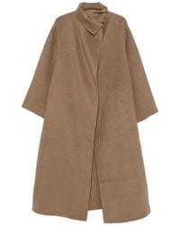 Almala - Funnel-Neck Long-Sleeve Coat - Lyst