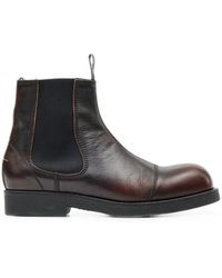 MM6 by Maison Margiela - Brushed Leather Chelsea Boots - Lyst