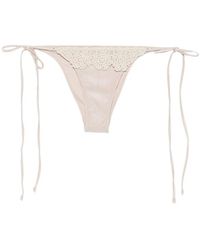 Frankie's Bikinis - Mackenzie Crochet-Trim Side-Tie Bikini Bottoms - Lyst