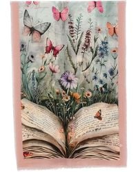 D'Aniello - Floral-Print Butterfly Scarf - Lyst