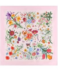 Gucci - Silk Scarf With Floral Pattern - Lyst