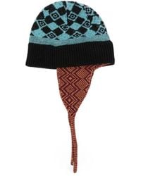 Dries Van Noten - Geometric-Pattern Ear-Flap Beanie Hat - Lyst