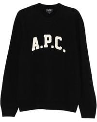 A.P.C. - A. P.C. Logo-Detail Crew-Neck Sweater - Lyst