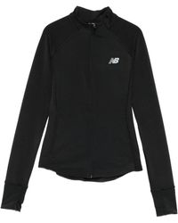 New Balance - Zip-Front Logo Sweatshirt - Lyst