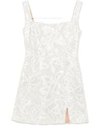 Self-Portrait - Sequin-Embellished Floral-Pattern Mini Dress - Lyst