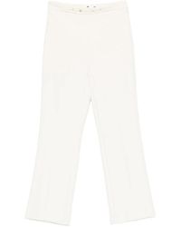 Elisabetta Franchi - Cropped Logo-Plaque Trousers - Lyst