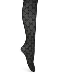 Gucci - Monogram-Pattern Tights - Lyst
