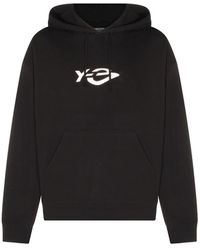 Y-3 - French Terry Liquid Logo-Print Drawstring Hoodie - Lyst