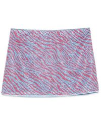 Oséree - Animalier Zebra-Print Mini Beach Skirt - Lyst