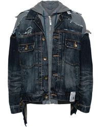 Maison Mihara Yasuhiro - Layered Denim Hooded Jacket - Lyst