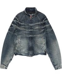 DIESEL - Faded-Effect Raglan-Sleeve Denim Jacket - Lyst