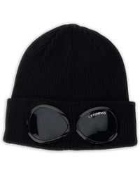 C.P. Company - Goggle-Detail Beanie Hat - Lyst
