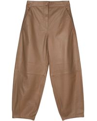 Yves Salomon - Leather Tapered Trousers - Lyst