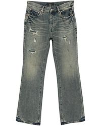 Purple Brand - Distressed Paisley-Patch Bootcut Jeans - Lyst