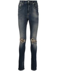 Mens Jeans Represent Jeans Grey Represent Distressed-finish Denim Jeans in Blue for Men Save 4% 