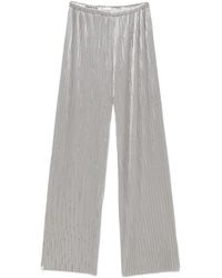 forte_forte - Plissé-Effect Wide-Leg Trousers - Lyst