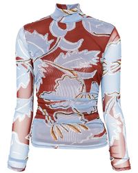 Diane von Furstenberg - Logan Floral-Print High-Neck Top - Lyst